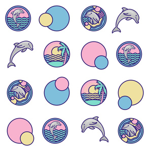 Modern Dolphin Polka Dots