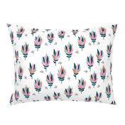 Tropical Australian summer beach lovers flower surf garden botanical protea abstract sugarbushes green mint pink