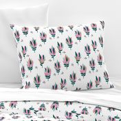 Tropical Australian summer beach lovers flower surf garden botanical protea abstract sugarbushes green mint pink