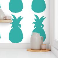 Pineapple Cutout // Caribbean Blue on White