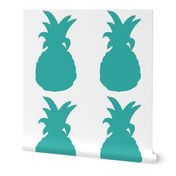 Pineapple Cutout // Caribbean Blue on White