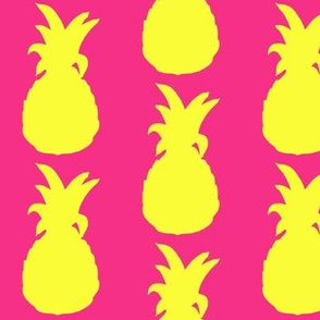Pineapple Cutout // Yellow on Hot Pink
