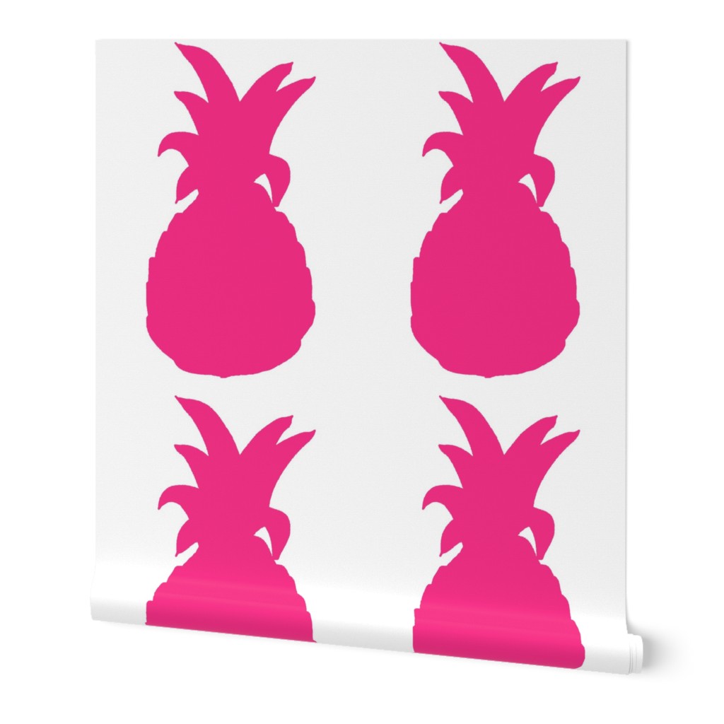 Pineapple Cutout // Hot Pink on White