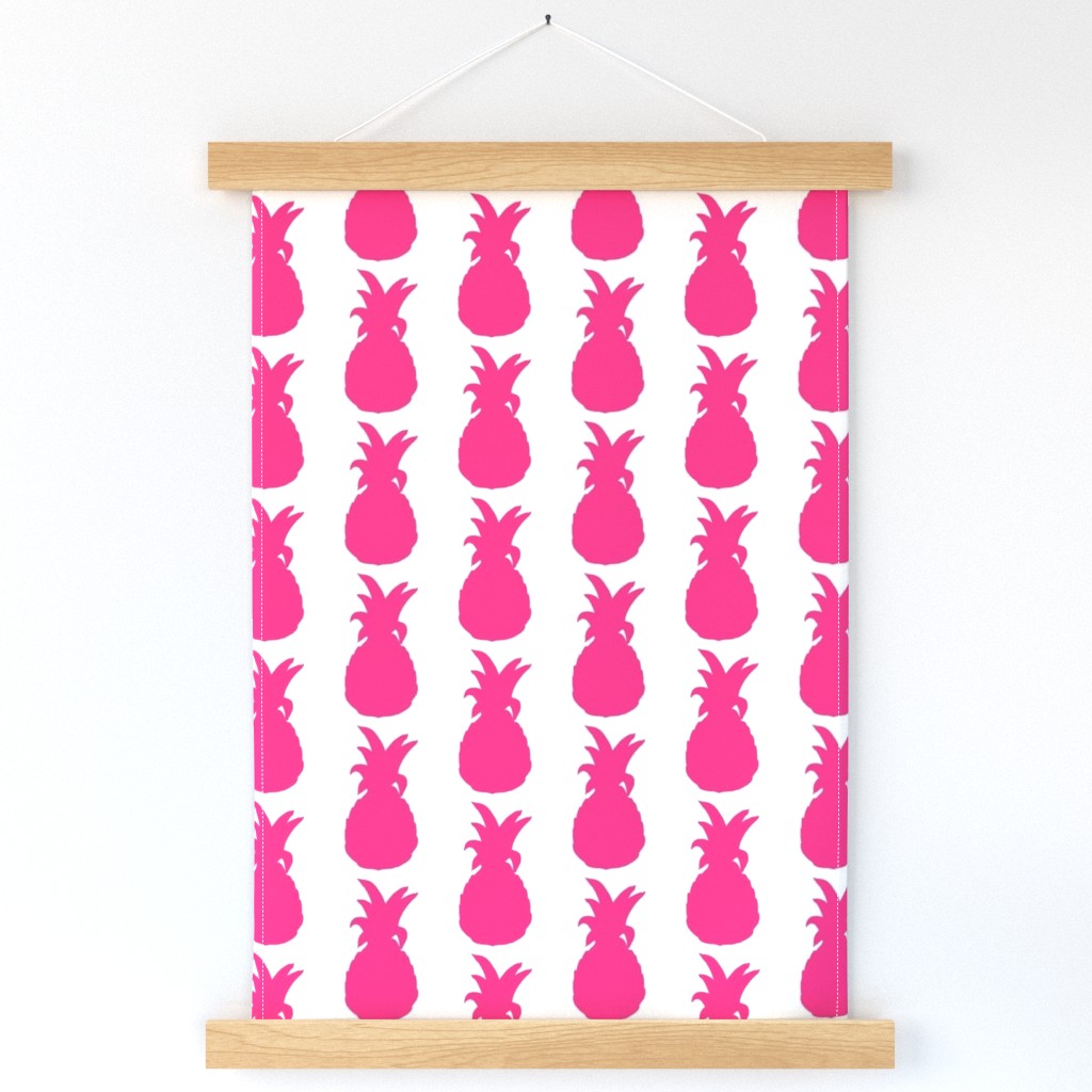 Pineapple Cutout // Hot Pink on White