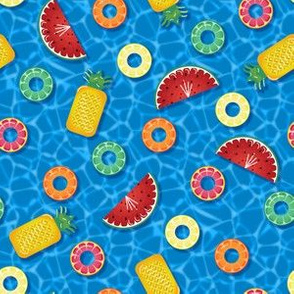 Swimming Pool Floats - Summer Fruit - Blue