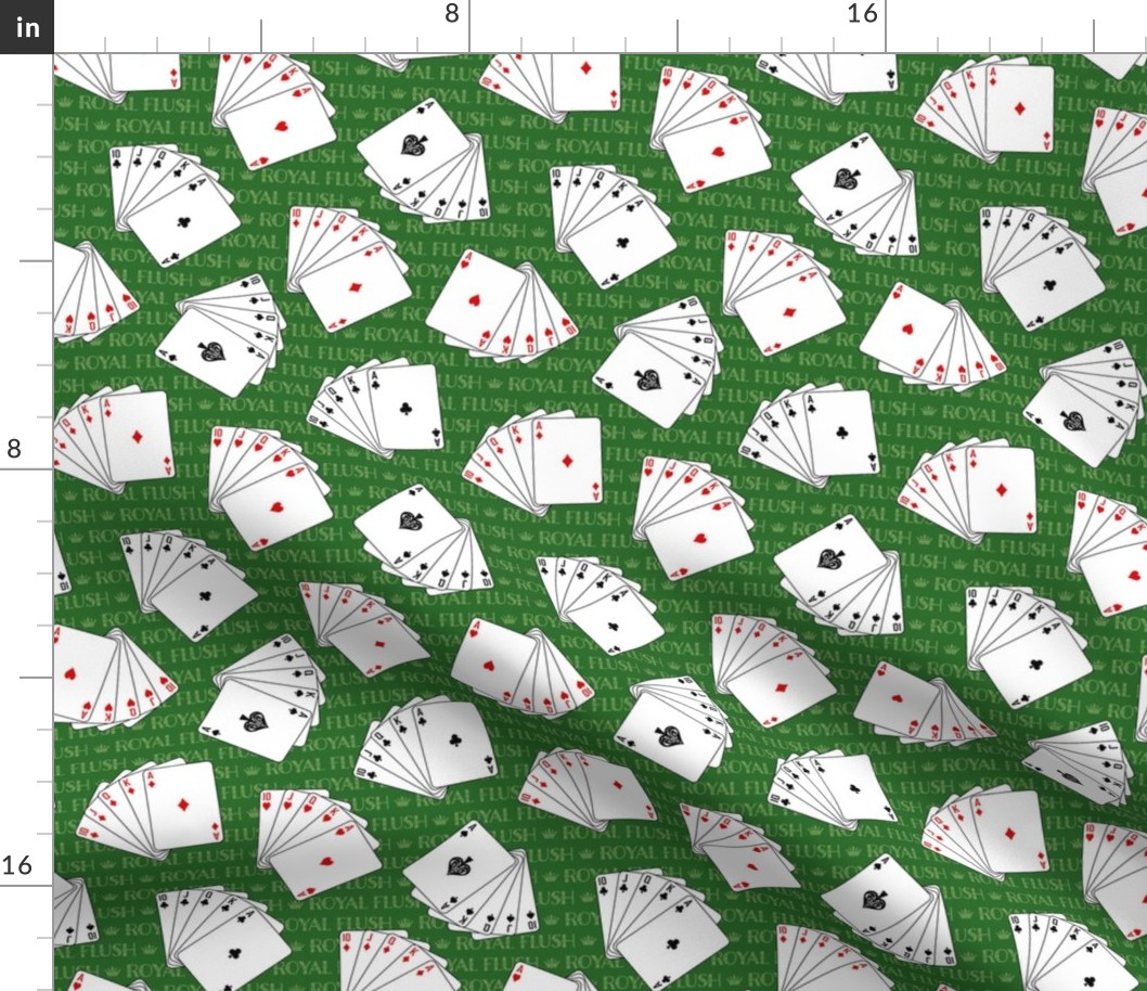 Poker Royal Flush on Green (Small Scale)
