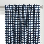 watercolor plaid navy L