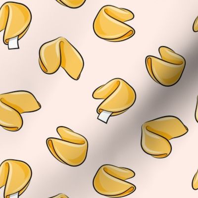 Fortune Cookies - light pink - take out - Spoonflower