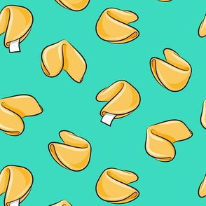 Fortune Cookies - teal - take out food - LAD19
