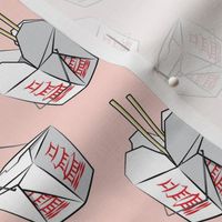 take-out boxes - Chinese food takeout containers - pink - LAD19