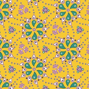 Quilters paisley - bright yellow 