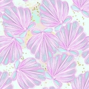 Purple Mint Mermaid Sea Shells