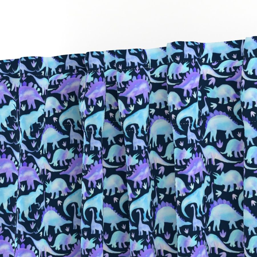 Blue Dinosaurs dark blue background - smaller scale