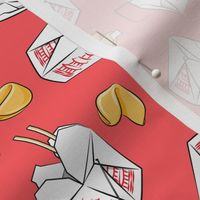 take-out boxes - Chinese food takeout with fortune cookies - toss - light red - LAD19