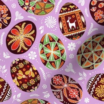 Pysanky on lavender