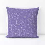 Elephants on Lavender background Rotated