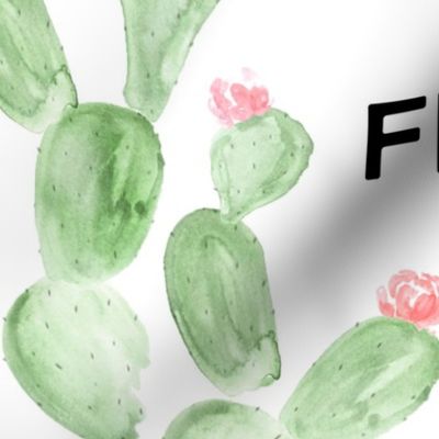 Wild + Free | Watercolor Paddle Cactus Flowers