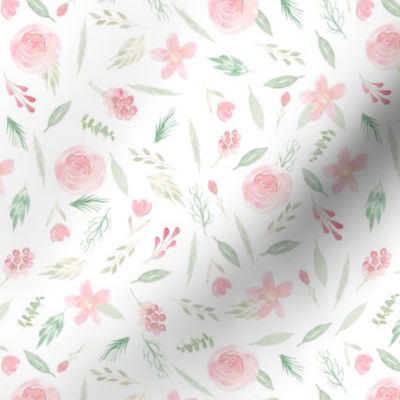 Blush Pink Floral Watercolor Pattern