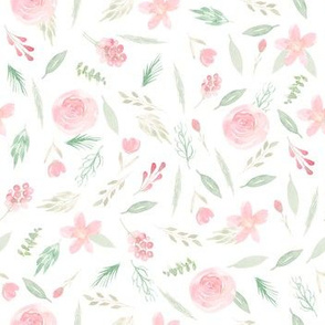 Blush Pink Floral Watercolor Pattern