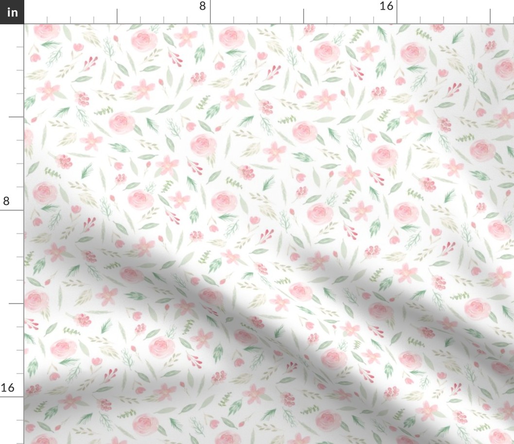 Blush Pink Floral Watercolor Pattern