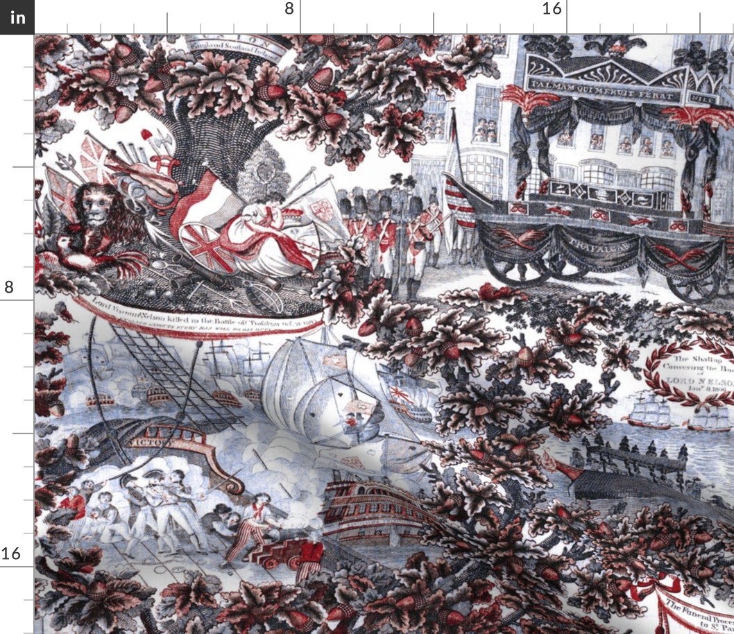 Lord Nelson Toile ~ Red, White, and Blue  