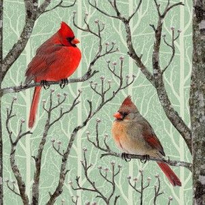 Cardinal Winter Pair