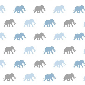 Elephant Walk - steel blue and grey