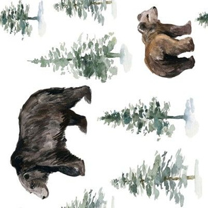 Rotated // 8" Camping Bears and Trees