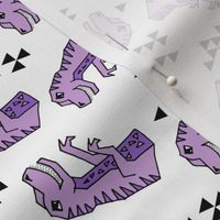 dinosaurs // purple and white dino dinosaurs kids baby purple medium 