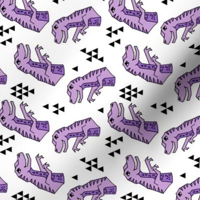 dinosaurs // purple and white dino dinosaurs kids baby purple medium 