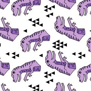 dinosaurs // purple and white dino dinosaurs kids baby purple medium 