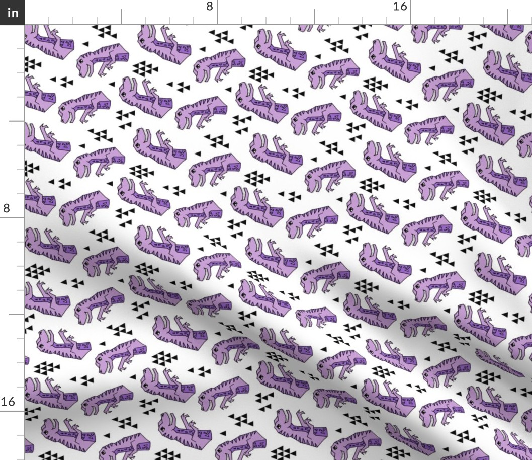 dinosaurs // purple and white dino dinosaurs kids baby purple medium 