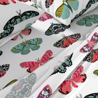 EXTRA LARGE - moths and butterflies cute girly pastel insect butterfly spring garden