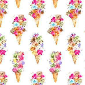 Dolce vita watercolor ice cream cones || summer sweets