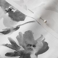 Passion flowers in shades of grey || watercolor black and white florals for home decor