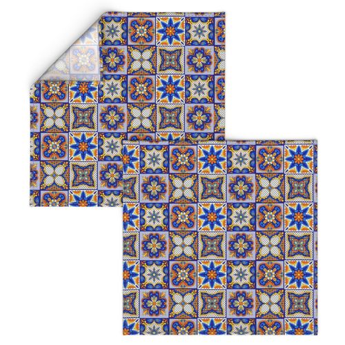 Mexican Themed Terracotta Tiles Blue Yellow