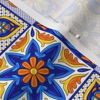 Mexican Themed Terracotta Tiles Blue Yellow