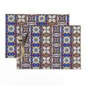 Mexican Tiles Terracotta Blues Green