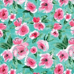 BrightPinkFloral_Teal_Medium