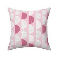 Scandinavian retro moon phases half circles soft pastel moon gender neutral pink cherry