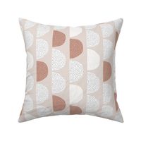 Scandinavian retro moon phases half circles soft pastel moon gender neutral beige sand rust