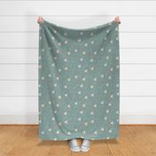 Soft Flower Party vintage green