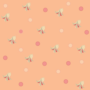 Dots and flowers  peach