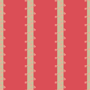 Soft Flower Party stripes red and gold