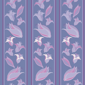 Soft Flower Party stripes purple dark