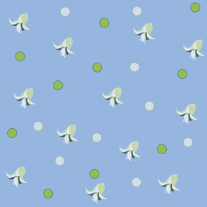 Dots and flowers blue