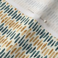 Watercolor Boho Stripes, Mustard Yellow and Green Painting