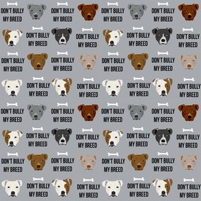 SMALL - staffordshire terrier staffy bully psa dog breed fabric grey