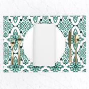 Moroccan Tiles in Mint green and white,   Marrakesh tile with white and mint