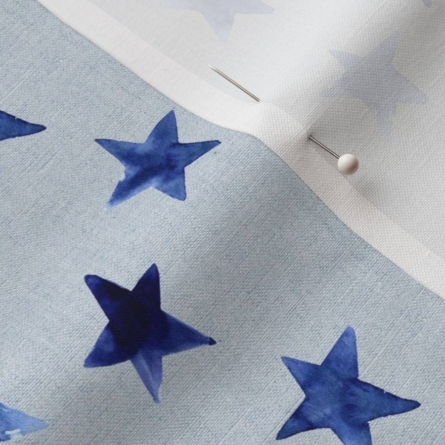 Watercolor Stars // Blue Linen